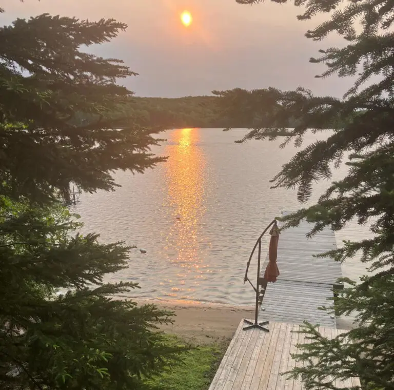 Fox lake at sunset